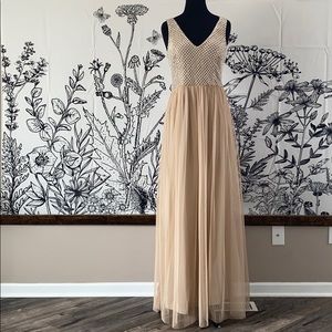 Adrianna Papell Evening Wedding Prom Dress Gown